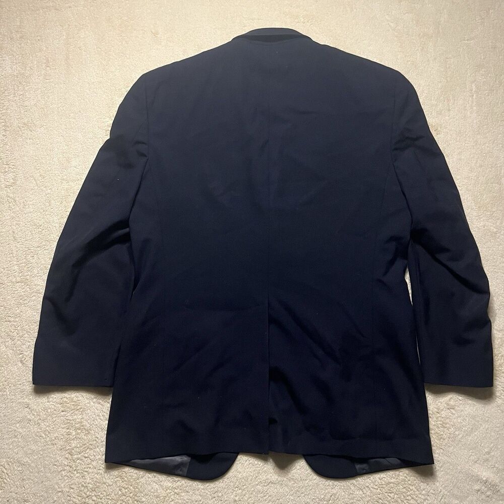 Vintage Burberrys Blazer Jacket Sz 38 Wool Navy Gold Button Double Breasted Peak - Picture 10 of 10
